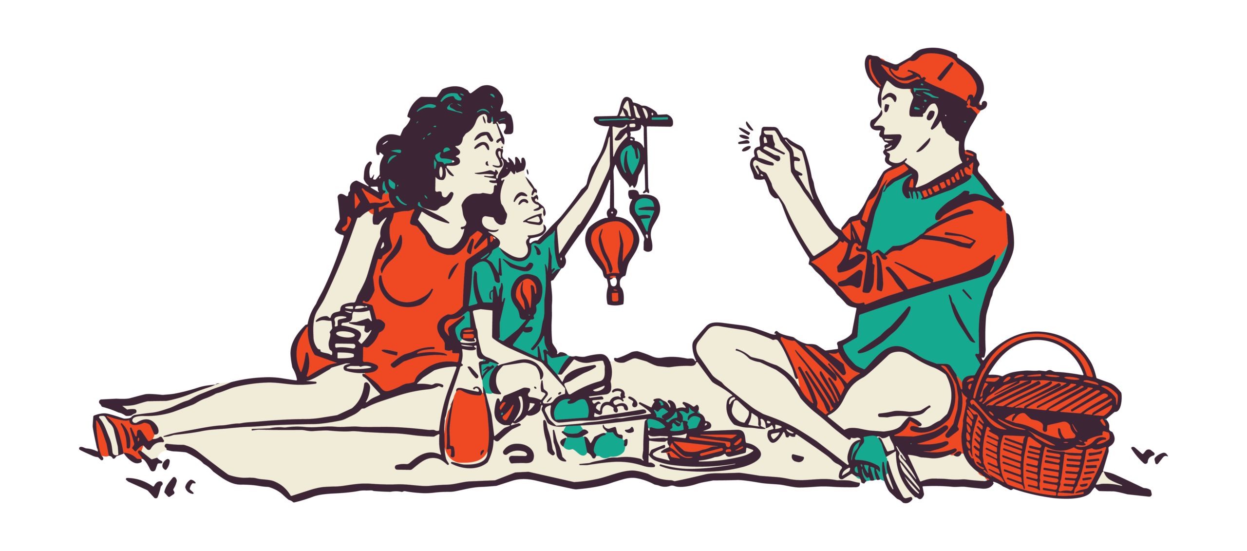 Illustration of a family enjoying the festival